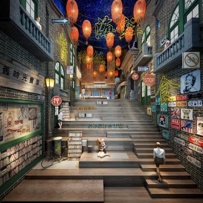 工业风个性工业风餐厅入口门面