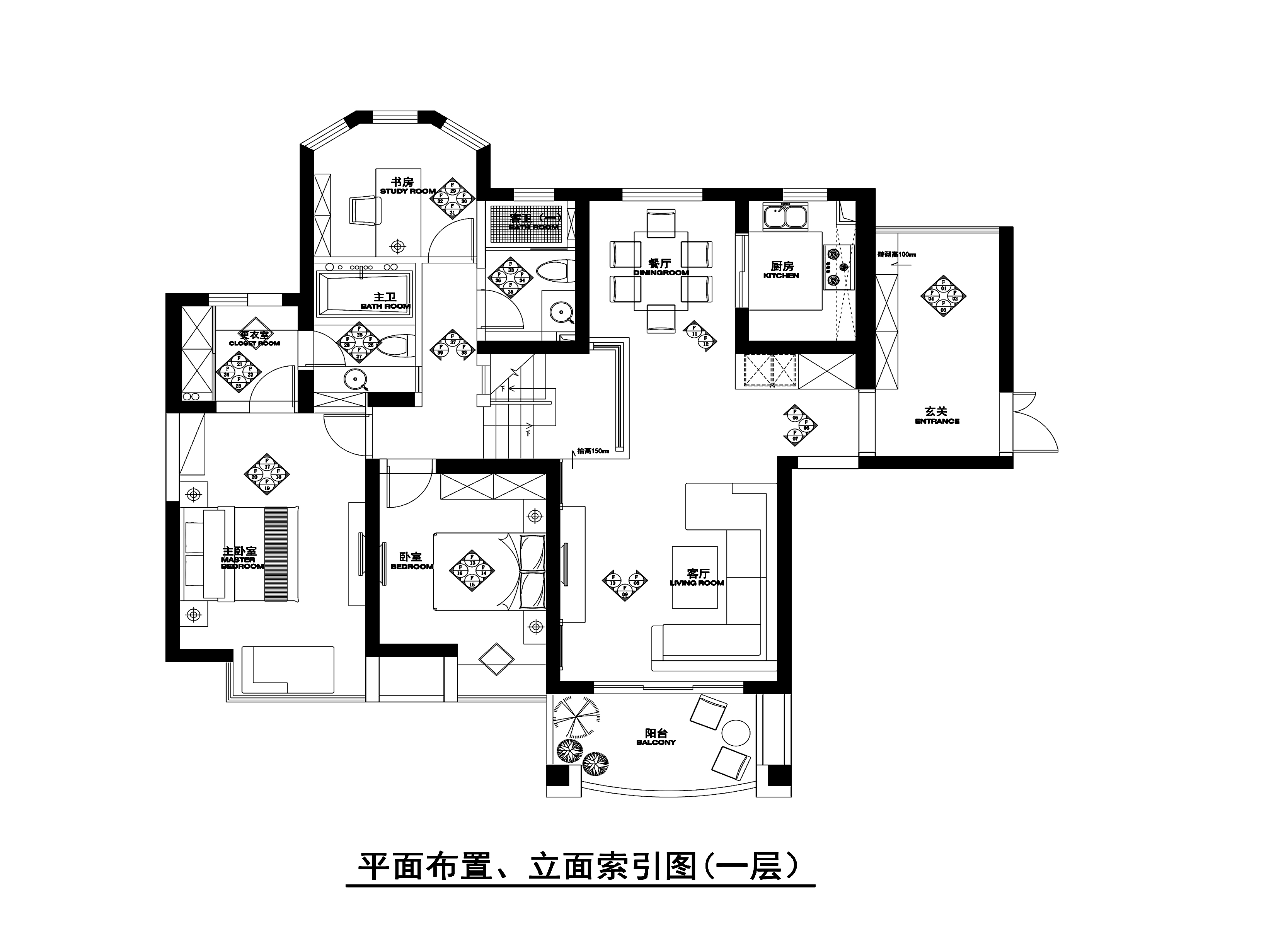 跃层公寓样板间设计CAD施工图（含实景图）