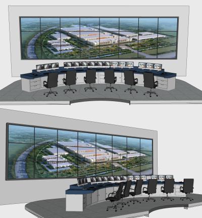 现代监控中心控制室 显示器