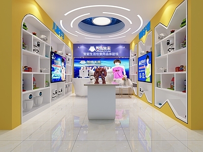 现代科技 机器人 门店 展厅 柜子