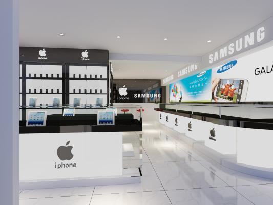现代手机店 手机展厅 手机 平板 ipad