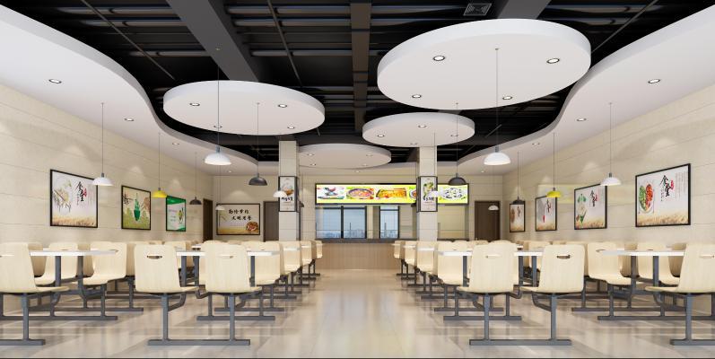 现代 简约 食堂 员工食堂 大学食堂