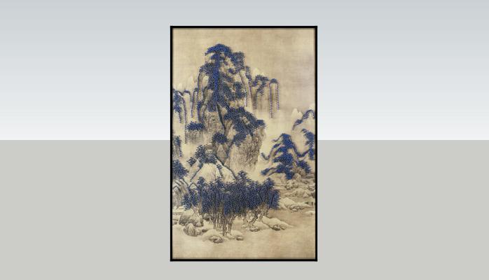 装饰画  中式装饰画  山水画  钉子画  客厅装饰画