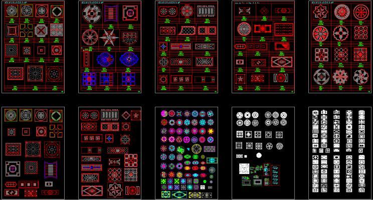 CAD地面拼花图案