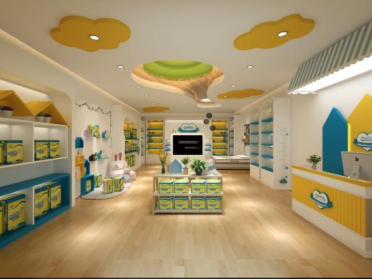 现代 母婴店 母婴用品 尿不湿 儿童 玩具 沙发 展柜 展示架 货柜