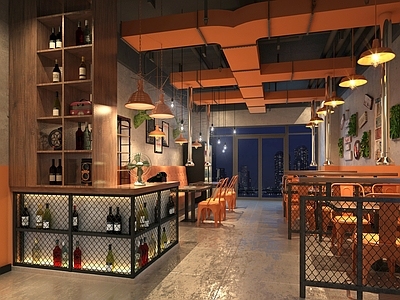 工业风烧烤店