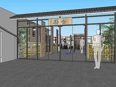 中式食堂 员工饭堂 用餐区 特色区 取餐区 中式 高台