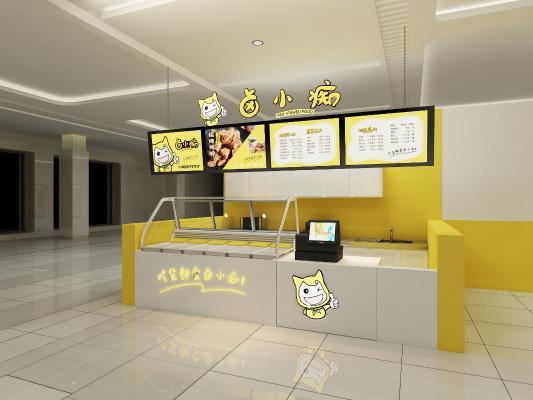 现代商场工装辣条店展示柜收银机零食店