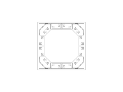 格栅装饰构件 中式家具图块