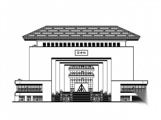 [湖北]8层现代风格大学图书馆建筑设计施工图（画图精细...