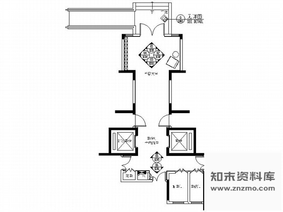 施工图广州现代时尚住宅小区首层大堂室内装修施工图