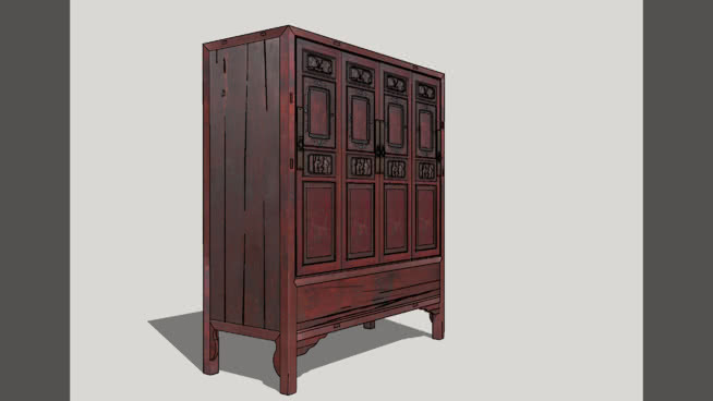 Chinese antique carved and painted cabinet from Zhejiang 柜子 衣柜 家具 小衣橱（西洋梳镜柜） 书柜