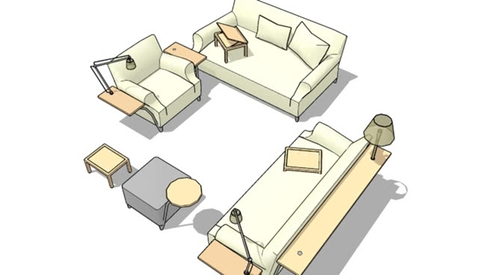 组合沙发 草图大师模型
