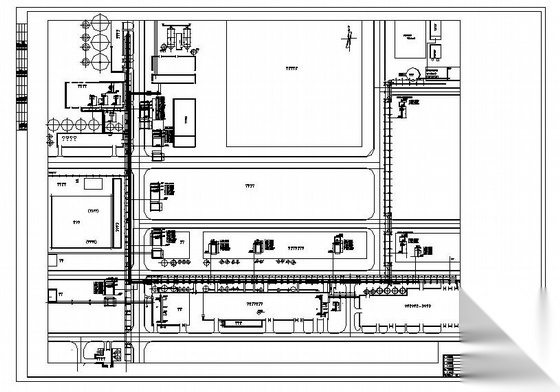 某造纸厂厂区综合管线平面图 市政给排水 给排水图