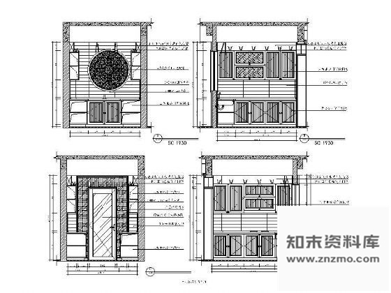 图块/节点中式套房厨房立面图