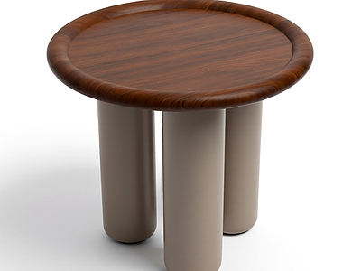 圆形木面小桌