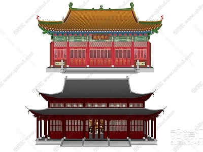 中式寺庙大雄宝殿