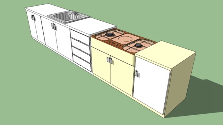 厨房台面 草图大师模型