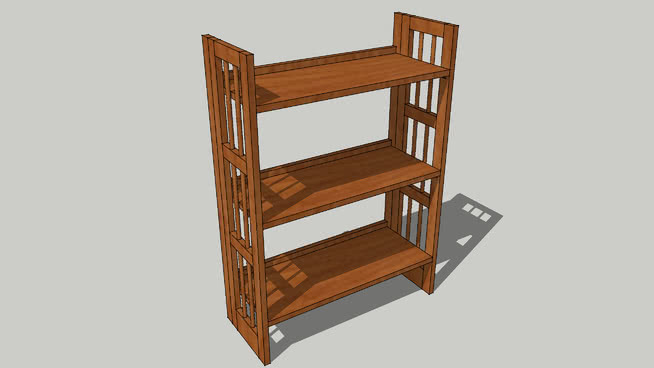 可折叠的3架bookcase（动态） 椅子 其他 家具 书桌 桌子