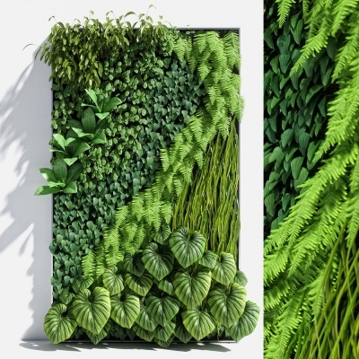 现代绿植背景墙