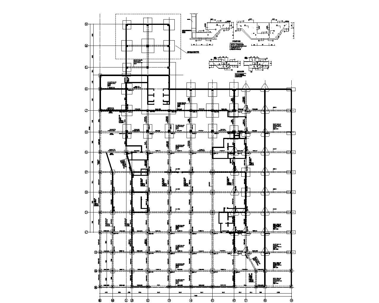 某两层地下室结构施工图（CAD） 混凝土节点