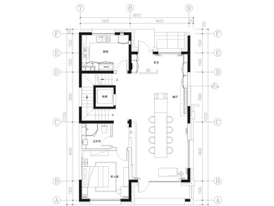 [北京]390㎡二层三居联排别墅施工图+3D模型