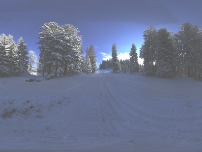 室外雪地蓝天HDR全景贴图 黄昏HDR