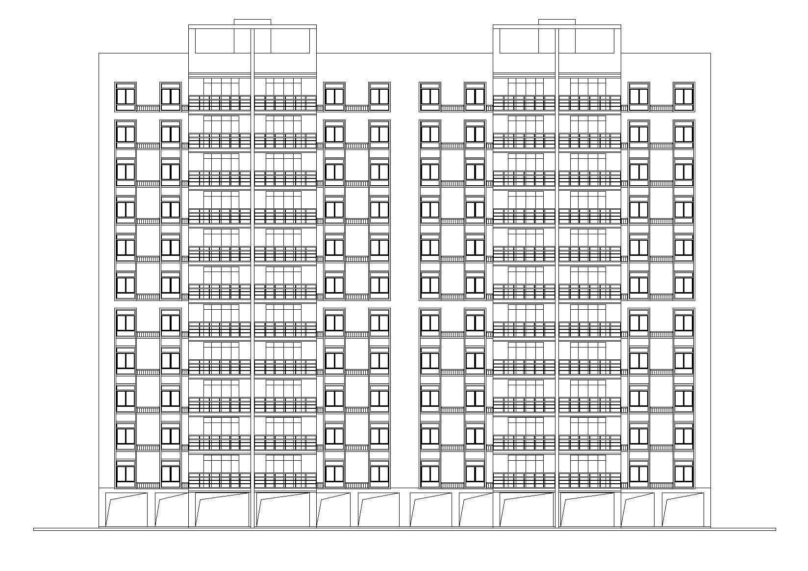 底层架空一梯两户高层住宅楼建筑施工图