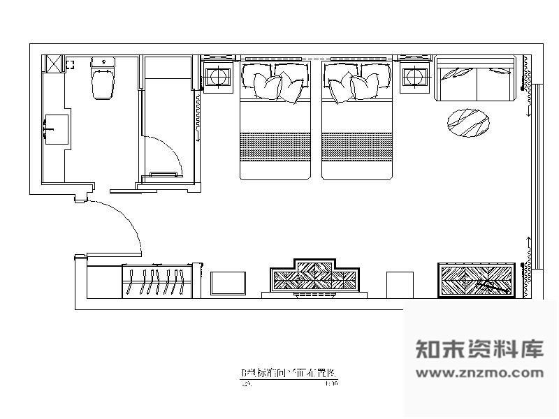 施工图成都某酒店标准间室内装修图含效果