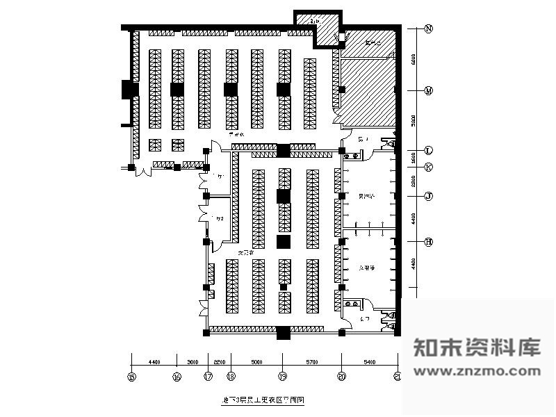 施工图某国际大酒店更衣区装修图