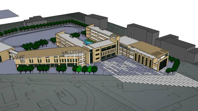 小学教育 室外 广场 建筑 庭院 迷宫