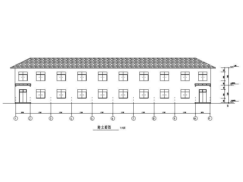 2层坡屋顶砖混结构职工宿舍建筑结构施工图