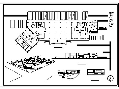 客运站设计_2000平方米某县城二层长途汽车客运站建筑设计cad图纸
