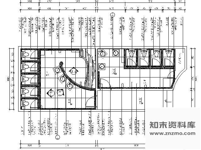 施工图夜总会D吧卫生间装修图