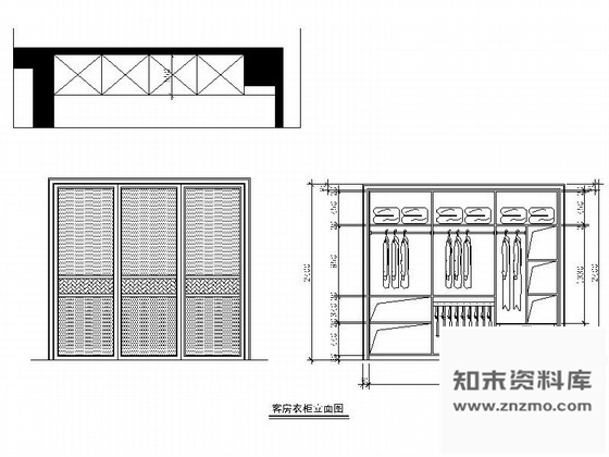 图块/节点某简约现代衣柜详图 柜类