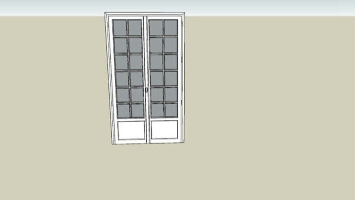 双开门 草图大师模型