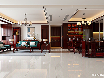 新中式民宿大厅