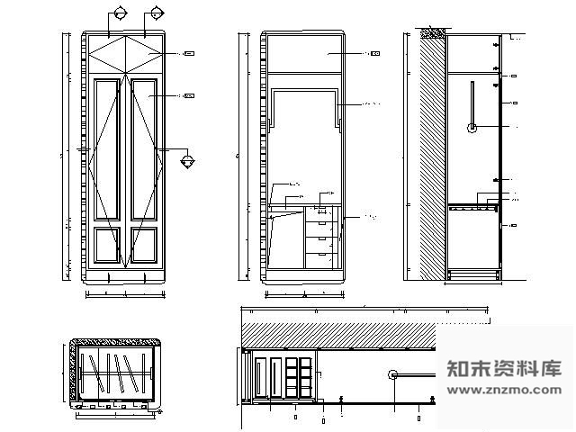 图块/节点双门衣柜详图 柜类