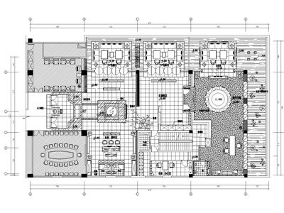 [福州]铭濠酒店四层茶会所装饰施工图+实景