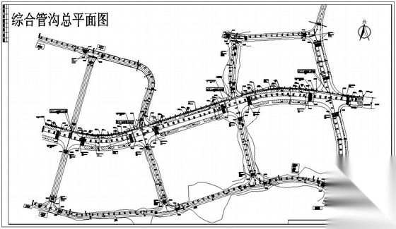 综合管沟平面图 市政给排水