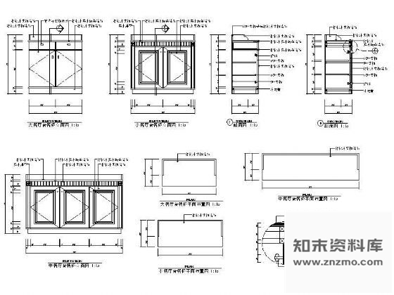 图块/节点备餐柜详图 柜类 家具节点详图