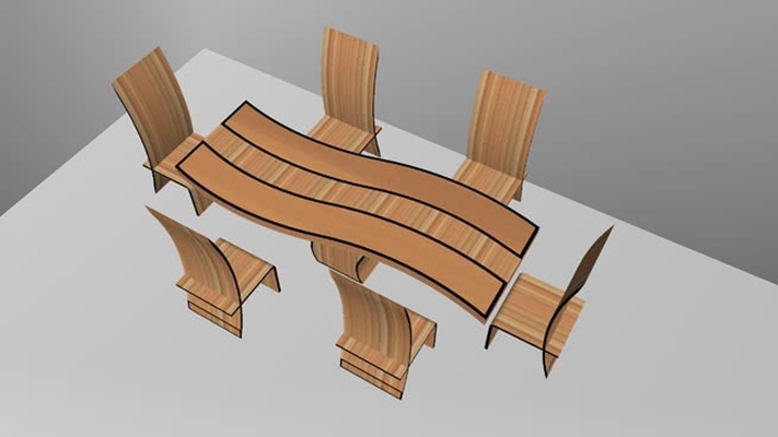 餐桌椅组合 草图大师模型