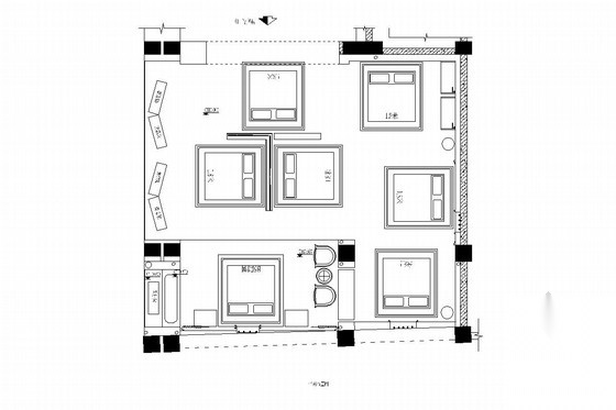 [福建]家居体验馆内部床垫展示店内施工图