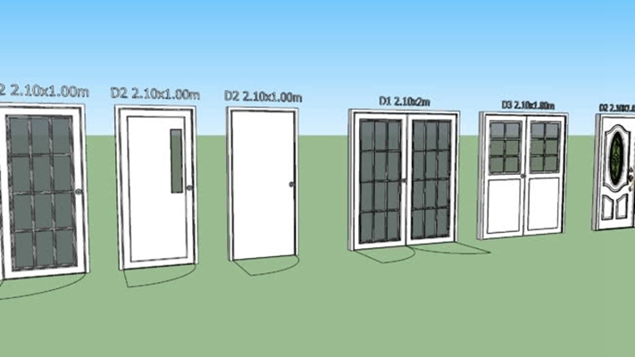 双开门 草图大师模型