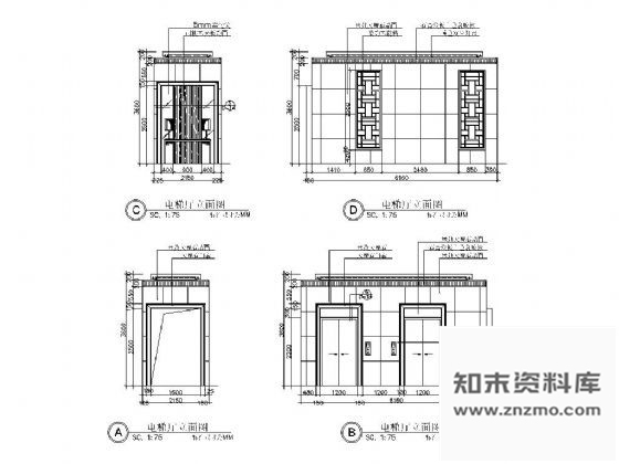 图块/节点电梯厅立面设计图