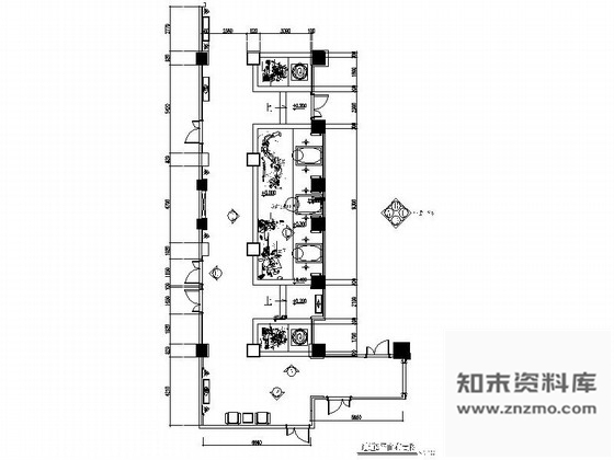施工图商务会所水景装饰过道室内装修图