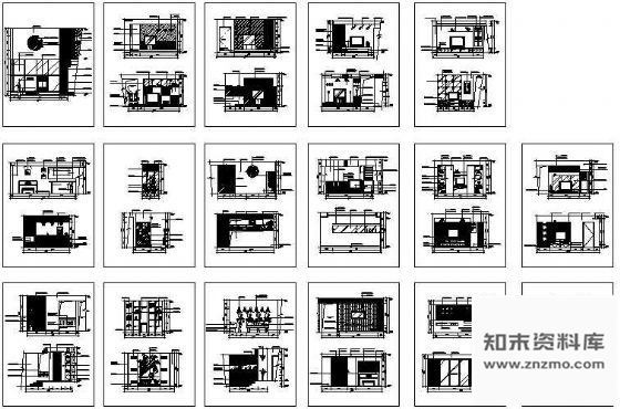 图块/节点33个客厅背景墙施工图