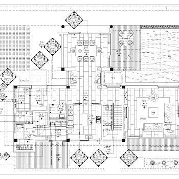 珠海华發水郡项目V2型别墅样板房CAD施工图套图