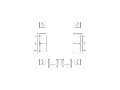 工装办公家具图块 大型套装沙发