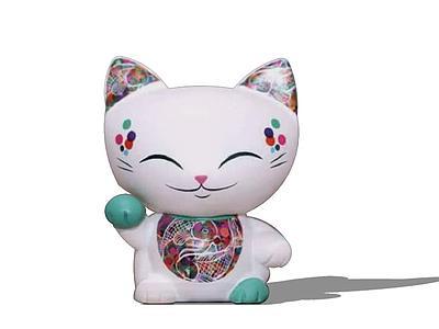 Maneki内克(招き猫)聊天porte-bonheur /幸运符油漆